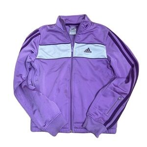 Adidas Purple Track Jacket Medium Women’s Full Zip Lavender Sweatshirt